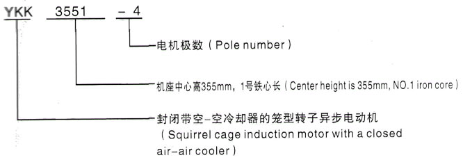 YKK系列(H355-1000)高压YKS5603-2三相异步电机西安泰富西玛电机型号说明